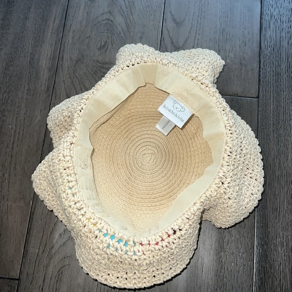 Koala kids floral floppy straw like beach hat